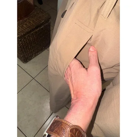 A New Day Womens S Beige Lined Trench Coat S Double-Breasted City Classic Money - Picture 12 of 13